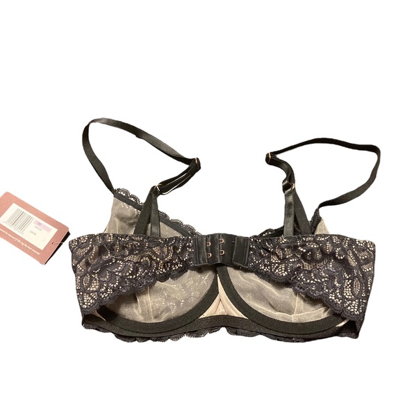 True & Co. Gramercy Balconette Lace Bra Black - Picture 7 of 9